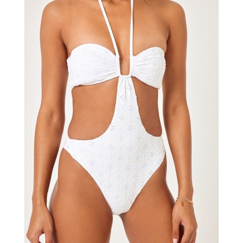 LSPACE Marina One Piece Bitsy Swimsuit White XS NWT - Picture 2 of 6